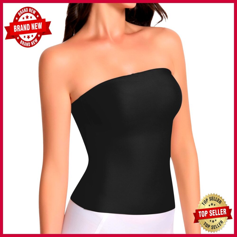 Seamless Strapless Crop Top Double Lined Air Touch Fabric Slim Fit